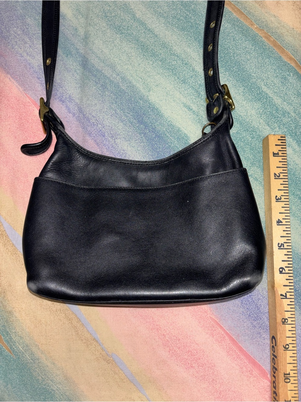 Vintage Coach 9136 Legacy Small Zip black brass leather hangtag adjustable - Picture 6 of 7